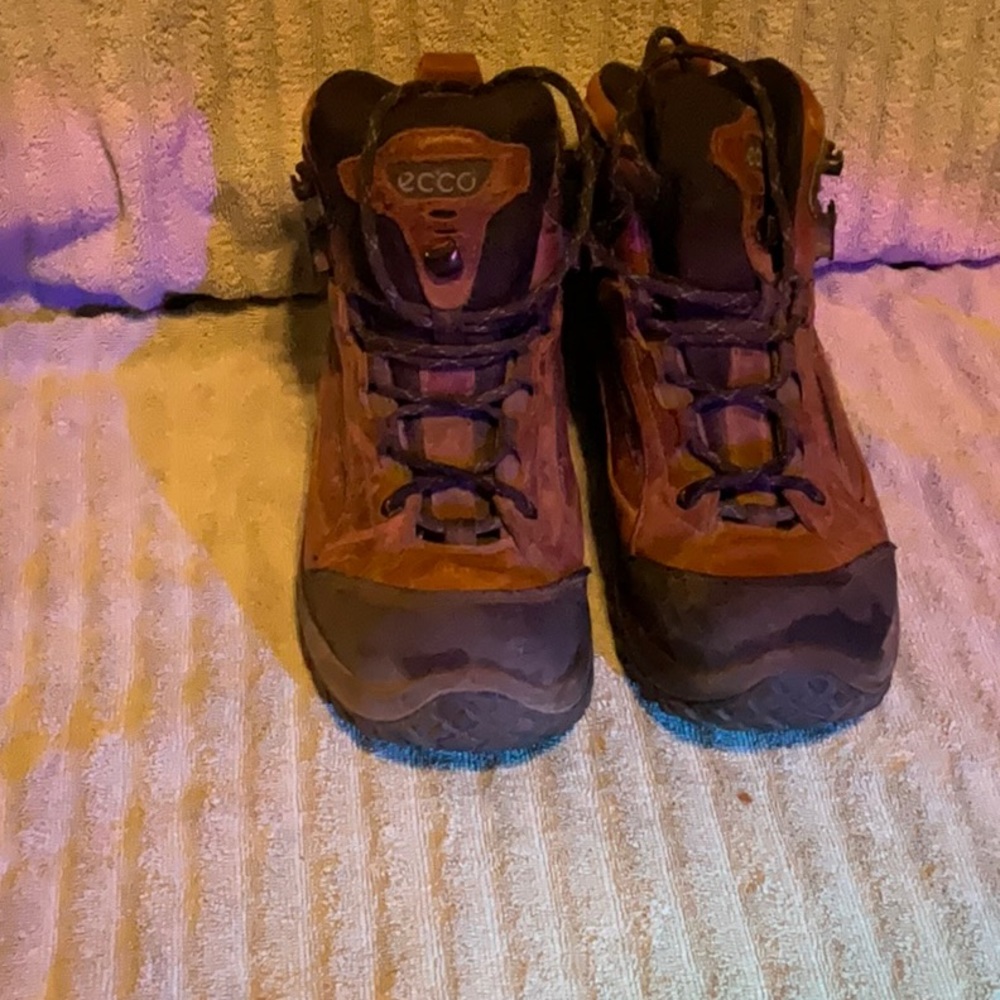 Ecco brown leather hiking boots